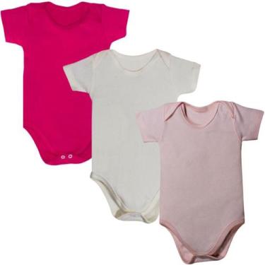 Imagem de Kit 3 Pçs Body Infantil 1 A 3 Anos Liso 100% Algodão Menino - Bebe Mal