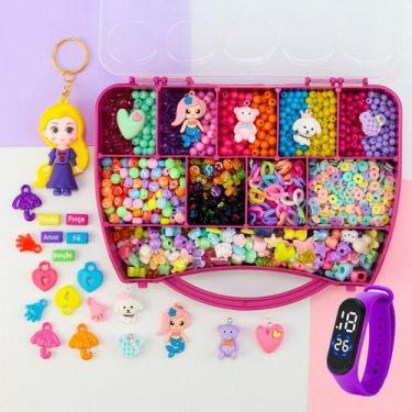 Imagem de Kit Miçangas P/ Montar Pulseiras Coloridas Bijuterias 2000pç - Anita R