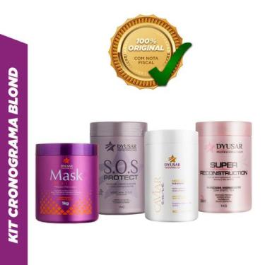 Imagem de Kit Cronograma Capilar Blond para Loiros 4 Máscaras Dyusar  - DYUSAR C