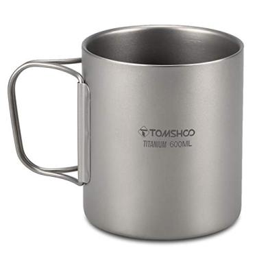 Imagem de HUIOP Copo de água, 220/350/450/600 ml, caneca de chá de titânio de parede dupla para casa, escritório, acampamento, caminhada, mochilão, piquenique