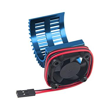 Imagem de Vgoohobby Dissipador de calor do motor RC 540 545 550 com motor elétrico escovado sem escova com ventilador de resfriamento de 5-6 V compatível com Traxxas HSP HPI Wltoys Himoto Axial Tamiya 1/10 RC caminhão carro (azul)