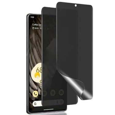 Imagem de [Pacote com 2] Protetor de tela de privacidade para Google Pixel 9 Pro XL, película protetora de TPU flexível não quebrável atualizada [antiespião] [sem bolhas] [antiarranhões] (não vidro temperado)