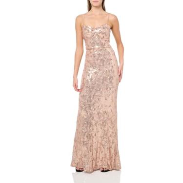 Imagem de Speechless Vestido feminino sem mangas maxi com lantejoulas, Ouro rosa, 1
