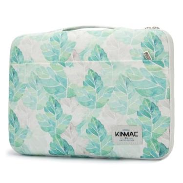 Imagem de Kinmac Capa protetora de 360° para laptop com alça para MacBook Pro 16 polegadas, 16 polegadas HP, Lenovo, Dell, ASUS, Acer Ultrabook e laptop empresarial (folha verde)