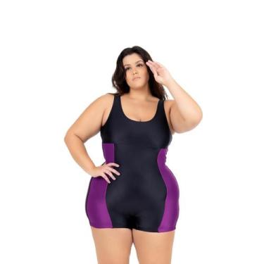 Imagem de Maiô Natação Hidroginástica Plus 50 ao 56 Recorte Lateral - HYPE MODAS