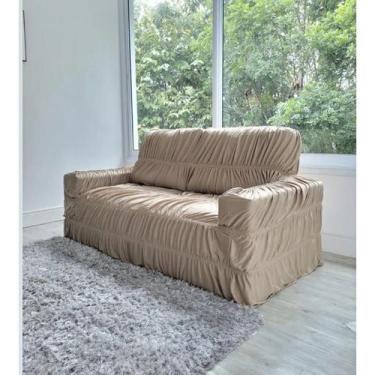 Imagem de Capa Para Sofá Retrátil E Reclinável 3 Lugares Caqui - BELCAPAS