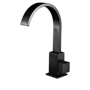 Imagem de Torneira Bica Móvel Quadrit Slim Bancada 6166 - Preto Fosco - SuperLar