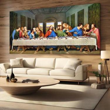 Imagem de Quadro Decorativo Santa Ceia Jesus Cristo 100x70  em Tecido Canvas  - 