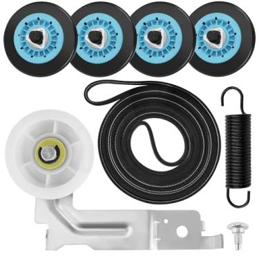 Imagem de DC97-16782A Kit de substituição de rolo de secadora DC93-00634A polia intermediária 6602-001655 Correia de secadora compatível com DV45H7000EW/A2 DV42H5200EP/A3 peças de secadora Samsung