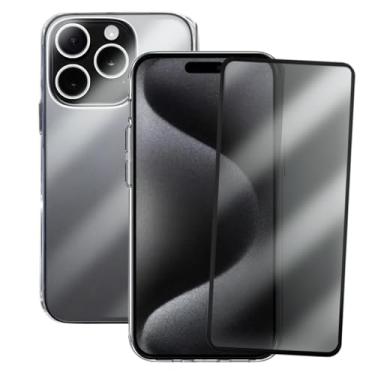 Imagem de Kit Capa Capinha Clear Case Space Compatível iPhone 15 Pro e Película 3d Privacidade