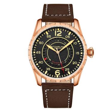 Imagem de Relógio Masculino Stuhrling Aviador 4002 Quartzo 42mm, Marrom