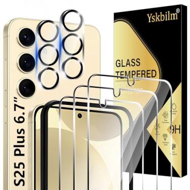 Imagem de U. EHome Pacote com 3 protetores de tela de vidro para Samsung Galaxy S25+ Plus [6,7 polegadas] com 2 protetores de lente de câmera, vidro temperado 9H, desbloqueio de impressões digitais,