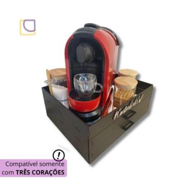 Imagem de Bandeja Decorativa 3 Corações Espelhada Com 2 Gavetas Porta 48 Capsula