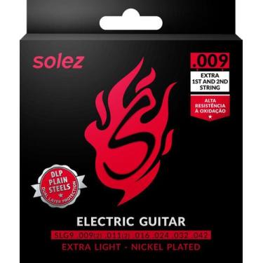 Imagem de Encordoamento Guitarra .009 Solez Nickel SLG9 Mi Si Extras