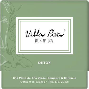 Imagem de Villa Piva, Chá para infusão, Detox, Sabor blend de Chá Verde, Carqueja, Capim Cidreira, Hortelã, Gengibre & Salsa, 15 saches