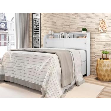 Imagem de CABECEIRA ELISA CAMA BOX CASAL MDF COM NICHOS E PORTAS COM DUAS CORES FLEX