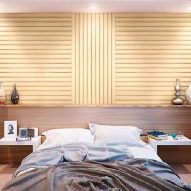 Imagem de Papel de Parede Adesivo Madeira Lavável Ripas 10m