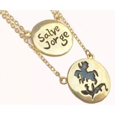 Imagem de Colar Cordão Duplo Salve Jorge Folheado Ouro 18k - Milena Folheados