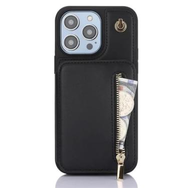 Imagem de HJZSZX Para Samsung S24 Plus Long Lanyard Couro Zipper Wallet Cartão Telefone Case Mão Corda Flip Stand Cover (Para Samsung S24 Plus/preto)