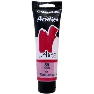 Imagem de Tinta Acrílica Arts Corfix 120ml G1 - 85120, 059 - CARMIN