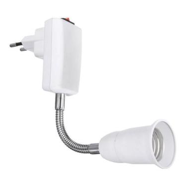 Imagem de Haste Flexível Soquete E27 Adaptador Lâmpada Tomada 20 Cm