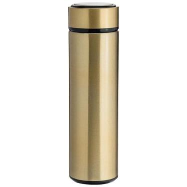 Imagem de Garrafa Térmica Inteligente Medidor Temperatura Inox Dourada
