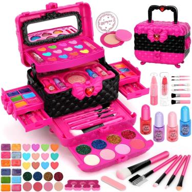Imagem de Kit de maquiagem Flybay Kids para meninas de 4 a 12 anos lavável