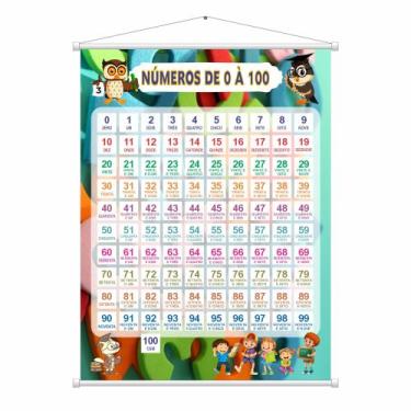 Imagem de Banner Pedagógico - Números de 0 a 100 - 90x120cm - Genérica