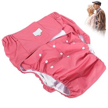 Imagem de Fralda para adultos, fralda para adultos de secagem rápida lavável e ecológica com boa absorção de água para lactentes para incontinência(705 rosa vermelha)