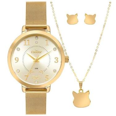 Imagem de Kit Relógio CONDOR Pet Feminino Dourado CO2035NKM/K4X