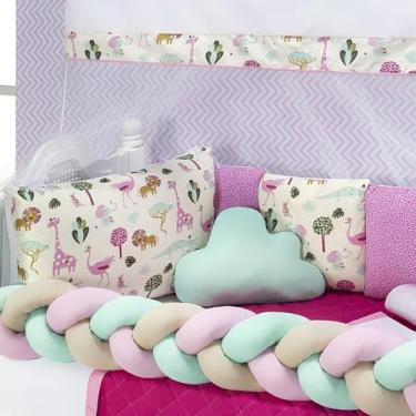 Imagem de Kit Jogo De Berço Leãozinho Estampado Kit Americano De Berço - Jm Enxo