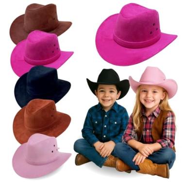 Imagem de Chapéu Country Infantil Criança Cowboy Festa Junina Rodeio Menino Menina Unissex Peão Boiadeira Camurça Premium MONOLO (Pink)