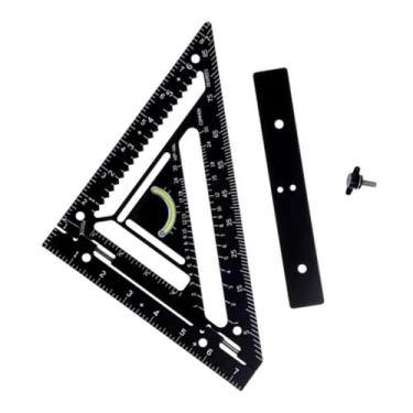 Imagem de Ferramenta de Layout de Carpinteiro Quadrado Multifuncional, Régua Triangular de Liga de Alumínio de 7 Polegadas, Transferidor Com Nível para Trabalhar Madeira
