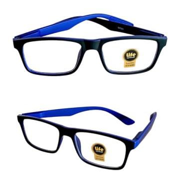 Imagem de Armação Óculos Grau Justin Emborrachado Azul Para Leitura Perto (+1.75)
