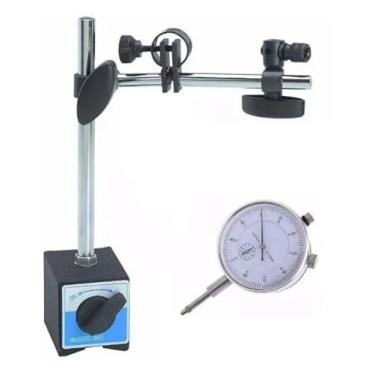 Imagem de Base Magnética 60kgf Articulada Suporte + Relógio Comparador