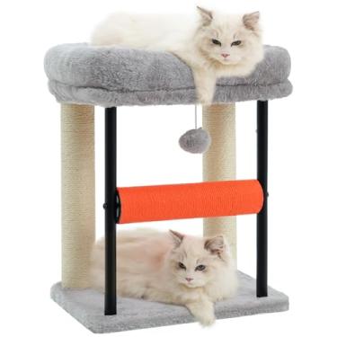 Imagem de Hey-brother Torre de árvore para gatos com poste para arranhar, plataformas espaçosas de pelúcia, coluna totalmente envolta em sisal e bola de brinquedo, cama resistente para gatinhos internos, 48 cm