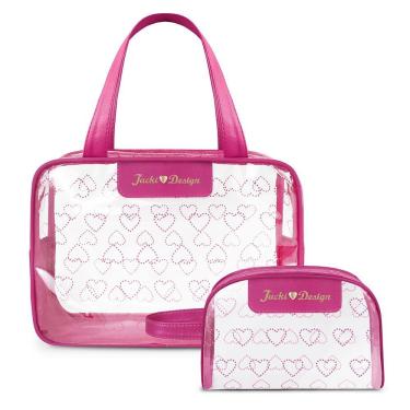 Imagem de Kit Bolsa E Nécessaire Transparente Love Pink