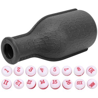 Imagem de equlup Dados de bilhar, 16 peças de dados numerados com garrafa coqueteleira suprimentos de bilhar de borracha entretenimento jogos atividades de tabuleiro para bilhar família bar clube (preto)