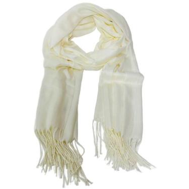 Imagem de Cachecol Frio Echarpe Xale Lenço Pashmina Franja Look Inverno Acessóri