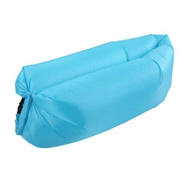 Imagem de Generic Sofá de Ar Inflável de Espreguiçadeira, sofá Inflável Resistente Ao Desgaste Ergonômico Confortável Dobrável para Acampar (Azul -celeste)