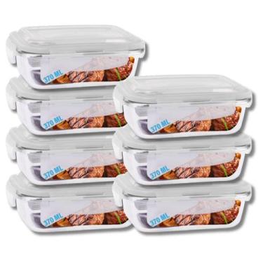Imagem de Conjunto 7 Potes Vidro Hermético Mantimentos Marmita 370ml - PRATICASA
