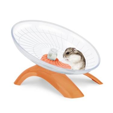Imagem de Reshiho Roda de hamster silenciosa para hamster, roda de exercício, girador, hamster, pires voadores para hamsters, ratos gerbils e outros animais de estimação pequenos (laranja)
