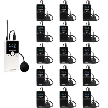 Imagem de Retekess Sistema De Guia Turístico Sem Fio Tt116, Fones Ouvido, Redução Ruído, 200 M/656 Pés, Dispositivo Escuta Para Indústria, Escola (1 Transmissor E 15 Receptores)