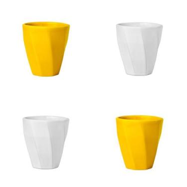 Imagem de Conjunto 4un. Copo Cerâmica Louça 260ml Café Leite Chá Água Porta Obje