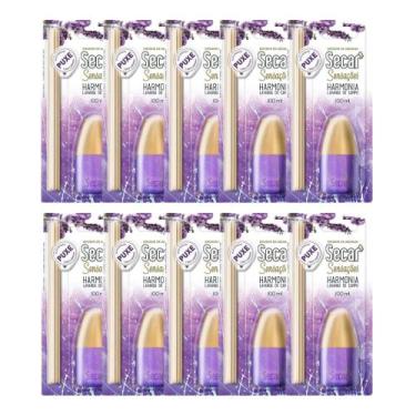Imagem de Kit 12 Difusor Aroma Secar Lavanda 100ml Com Varetas Aromatizante Clín