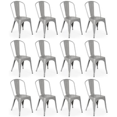 Imagem de Kit 12 Cadeiras Iron Tolix Design Industrial - Cinza