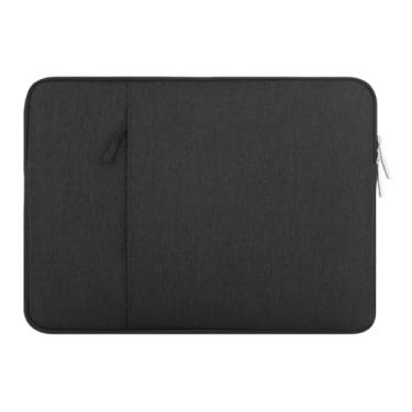 Imagem de YSCLBAHUKE Capa para laptop de 13 polegadas para MacBook Air M4 M3 M2 M1 (2025-2018) e MacBook Pro M2 M1 (2025-2016), bolsa vertical de poliéster para computador com bolso, preta