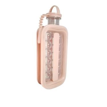Imagem de Forma de Gelo com Tampa e Alça para Transporte Rosé – 12 Esferas, Plástico BPA Free, Compacta e Empilhável