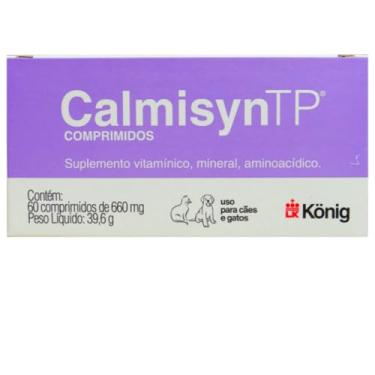 Imagem de Suplemento Alimentar Calmisyn TP 660mg C/ 60 Comp. para Cães e Gatos - König