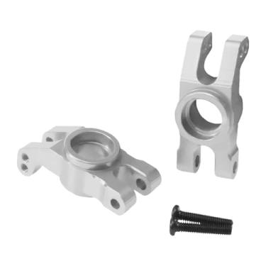 Imagem de JunZheHub 2 Peças 1:14 RC Carro Cubo Da Roda Traseira Substituir Acessórios Brinquedos Hobby Conjunto de Direção Peça de Atualização para 14211 RC Carro Caminhã, Prata
